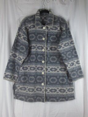 Unlisted Jacket Blue Cream Southwest Soft Anti-pill Fleece Car Coat Plus Size 1X
